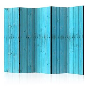 Paraván The Blue Boards Dekorhome 225x172 cm (5-dílný), Paraván The Blue Boards Dekorhome 225x172 cm (5-dílný) obraz