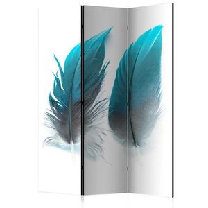 Paraván Blue Feathers Dekorhome 135x172 cm (3-dílný) obraz