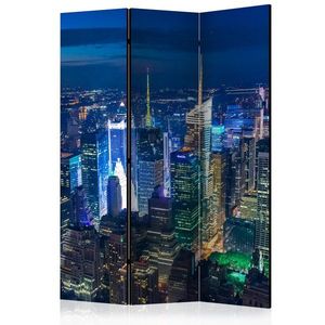 Paraván Manhattan - night Dekorhome 135x172 cm (3-dílný) obraz