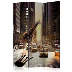 Paraván Giraffe in the Big City Dekorhome 135x172 cm (3-dílný) obraz