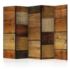 Paraván Wooden Textures Dekorhome 225x172 cm (5-dílný) obraz