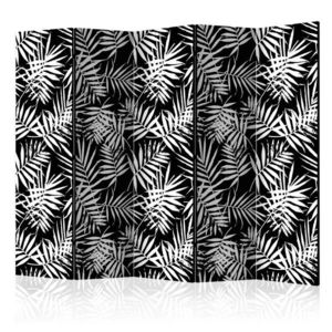 Paraván Black and White Jungle Dekorhome 225x172 cm (5-dílný) obraz