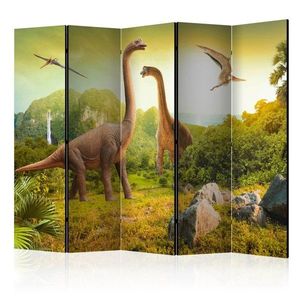 Paraván Dinosaurs Dekorhome 225x172 cm (5-dílný) obraz