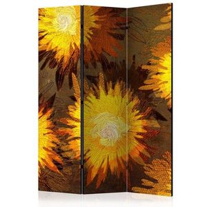 Paraván Sunflower dance Dekorhome 135x172 cm (3-dílný) obraz