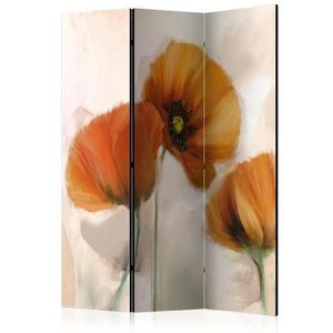 Paraván poppies - vintage Dekorhome 135x172 cm (3-dílný) obraz