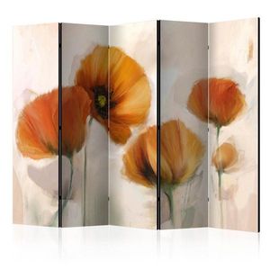 Paraván poppies - vintage Dekorhome 225x172 cm (5-dílný) obraz