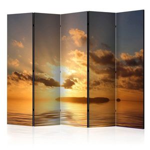 Paraván Sea sunset Dekorhome 225x172 cm (5-dílný) obraz