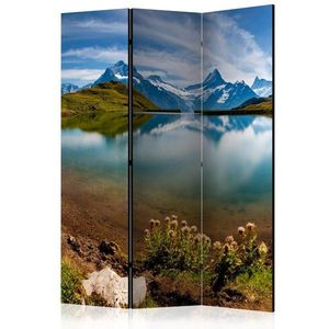 Paraván Lake with mountain reflection Switzerland Dekorhome 135x172 cm (3-dílný) obraz