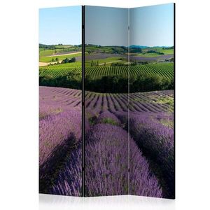 Paraván Lavender fields Dekorhome 135x172 cm (3-dílný) obraz