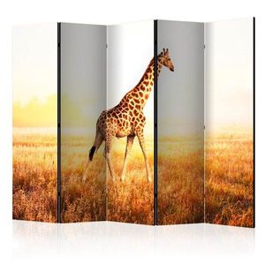 Paraván giraffe - walk Dekorhome 225x172 cm (5-dílný) obraz