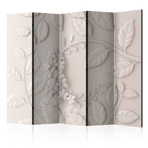 Paraván Paper Flowers (Cream) Dekorhome 225x172 cm (5-dílný) obraz