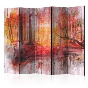 Paraván Autumnal Forest Dekorhome 225x172 cm (5-dílný) obraz