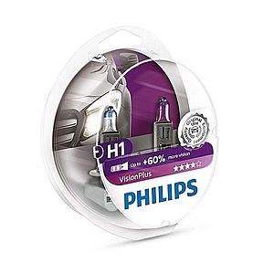 Philips SADA 2x Autožárovka Philips VISION PLUS 12258VPS2 H1 P14, 5s/55W/12V 3250K obraz