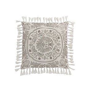 Sametový smetanový polštář Moroccan s třásněmi - 45*45 cm 3039 obraz