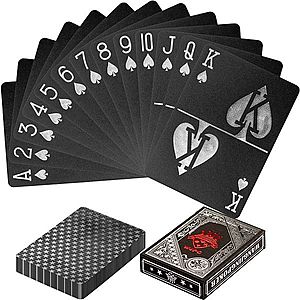 Tuin 60784 Poker karty plastové - černé/stříbrné obraz