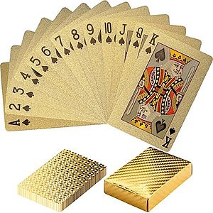 Tuin 60782 Poker karty plastové - zlaté obraz