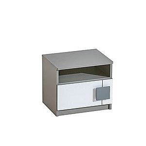 DOLMAR Noční stolek Guliver II 12, šedá/bílá 45x42x35 šedá / bílá obraz