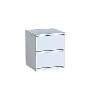 DOLMAR Noční stolek Alpina 10, bílá 40x49, 1x40 bílá obraz