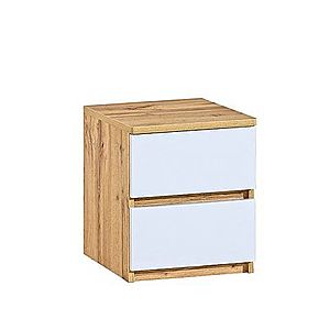 DOLMAR Noční stolek Alpina 10, dub/bílá 40x49, 1x40 dub / bílá obraz