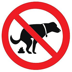 Zákaz venceni psu – samolepka 92x 92 mm tl. 0.1 mm obraz