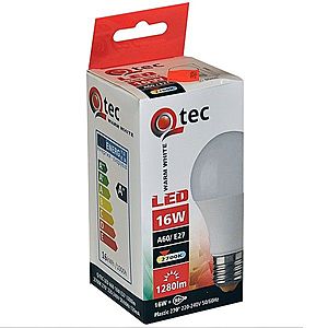 Žárovka LED QTEC A60 16W E27 2700K obraz