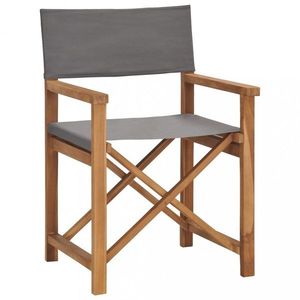 Režisérská židle teakové dřevo Dekorhome Šedá obraz