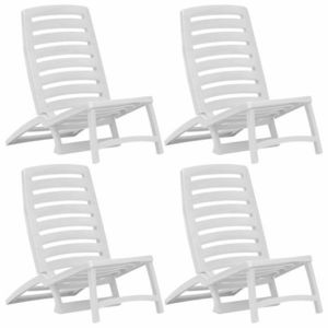 Skládací plážové židle 4 ks plast Dekorhome Bílá obraz