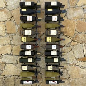Nástěnný stojan na víno na 72 lahví 2 ks černá Dekorhome obraz