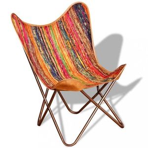 Relaxační křeslo BUTTERFLY textil / ocel Dekorhome Vícebarevné obraz