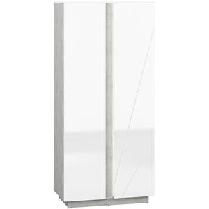 Skříň Lumens 92 cm Bílá Lesk/Beton obraz
