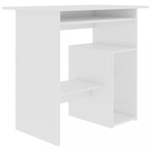 Počítačový stůl 80x45 cm Dekorhome Bílá lesk obraz