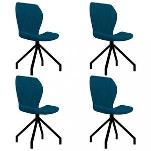 Jídelní židle 4 ks umělá kůže Dekorhome Modrá obraz