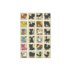 Pexeso zvířátka a jejich stíny dřevo společenská hra 12ks v krabičce 16, 5x12, 5x1, 5cm obraz