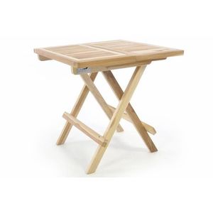 DIVERO 47271 Skládací zahradní stolek - týkové dřevo neošetřené - 50 cm obraz