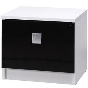 Noční stolek Lux 41 cm, bílý / černý lesk obraz