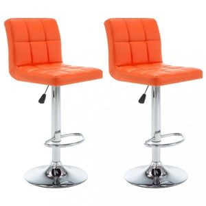Barové židle 2 ks umělá kůže / kov Dekorhome Oranžová obraz