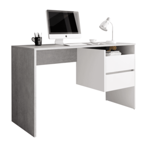 PC stůl se zásuvkami TULIO Tempo Kondela Bílá / beton obraz
