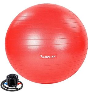 MOVIT Gymnastický míč s nožní pumpou, 75 cm, červený obraz