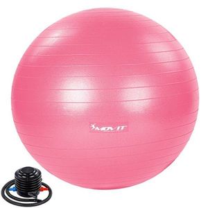 75548 MOVIT Gymnastický míč s nožní pumpou, 65 cm, růžový obraz