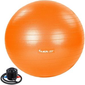 MOVIT Gymnastický míč s nožní pumpou, 85 cm, oranžový obraz