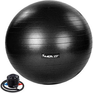 MOVIT Gymnastický míč s nožní pumpou, 85 cm, černý obraz