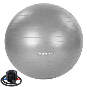 MOVIT Gymnastický míč s nožní pumpou, 75 cm, šedý obraz