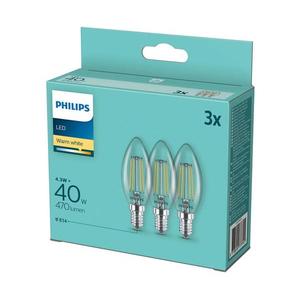 Philips SADA 3x LED Žárovka Philips B35 E14/4, 3W/230V 2700K obraz