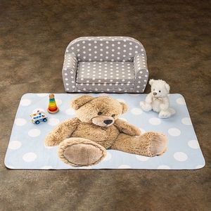 Vopi Dětský koberec Ultra Soft Medvídek modrá obraz