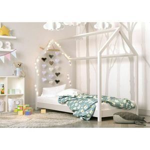 KOCOT Dětská postel domeček BECKY 160x80, bílá bílá obraz