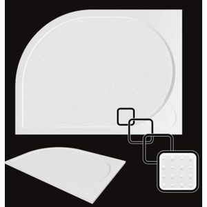 HOPA Asymetrická čtvrtkruhová sprchová vanička LAKA Rozměr A 100 cm, Rozměr B 80 cm, Způsob provedení Levá VANKCCTVRT1080L obraz