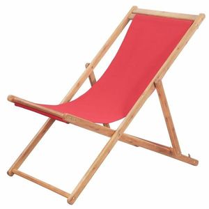 Skládací plážová židle látková Červená obraz