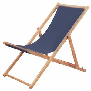 Skládací plážová židle látková Modrá obraz