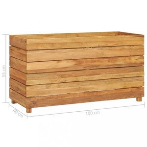Zahradní truhlík teakové dřevo Dekorhome 100x40x55 cm obraz