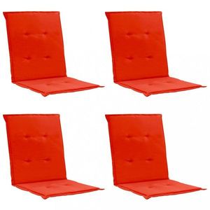 Voděodolné podušky na zahradní židle 4 ks Dekorhome Červená obraz